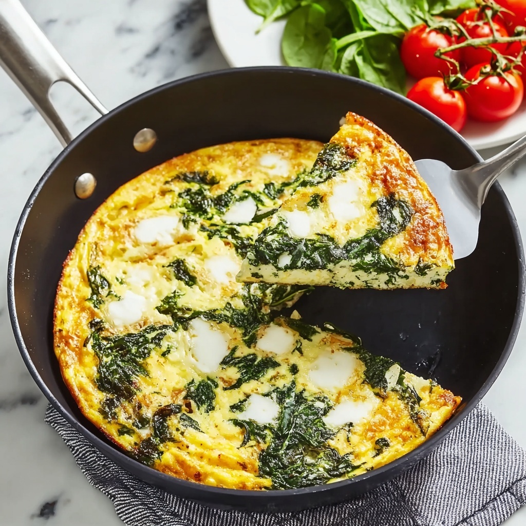 Savory Spinach Frittata with Goat Cheese and Sun-Dried Tomatoes Recipe - Recipe Image