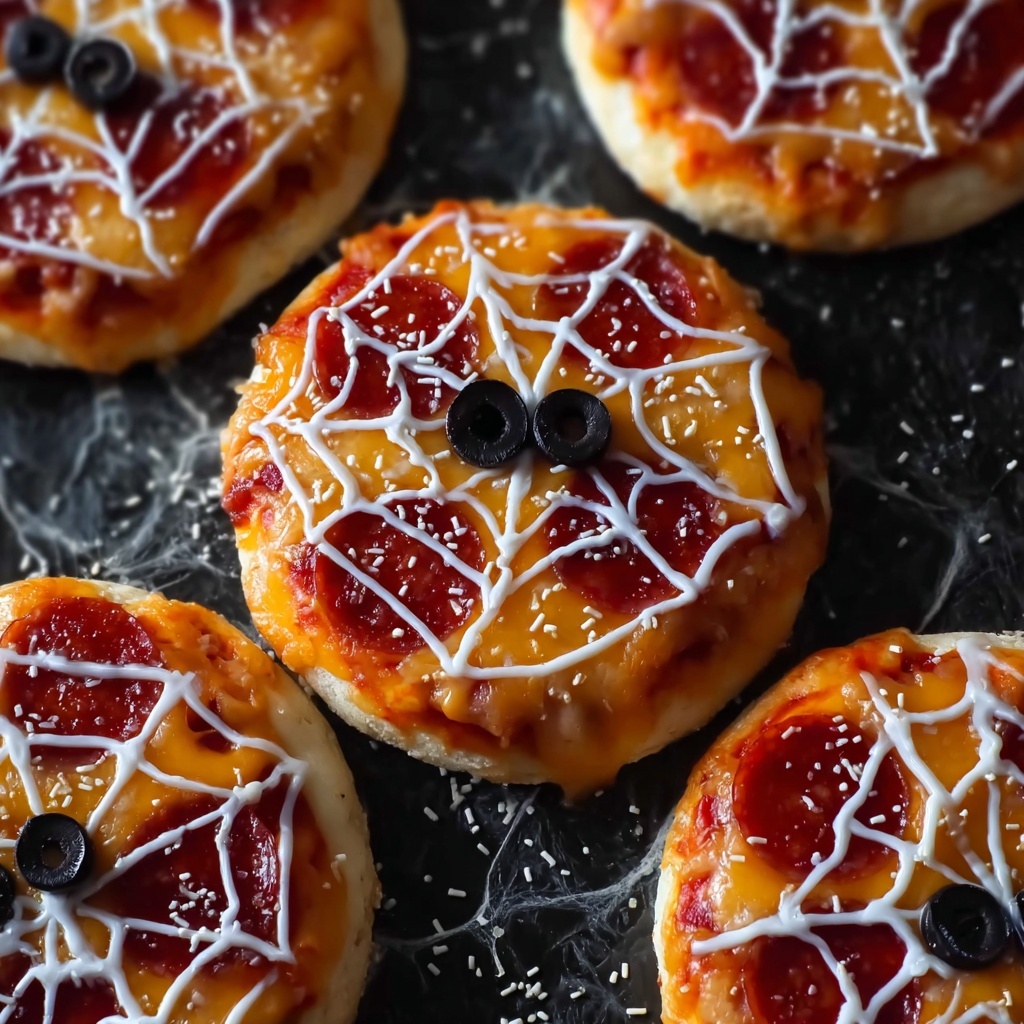 Spiderweb Pizza Bagels: A Spooky Snack for Halloween Recipe - Recipe Image