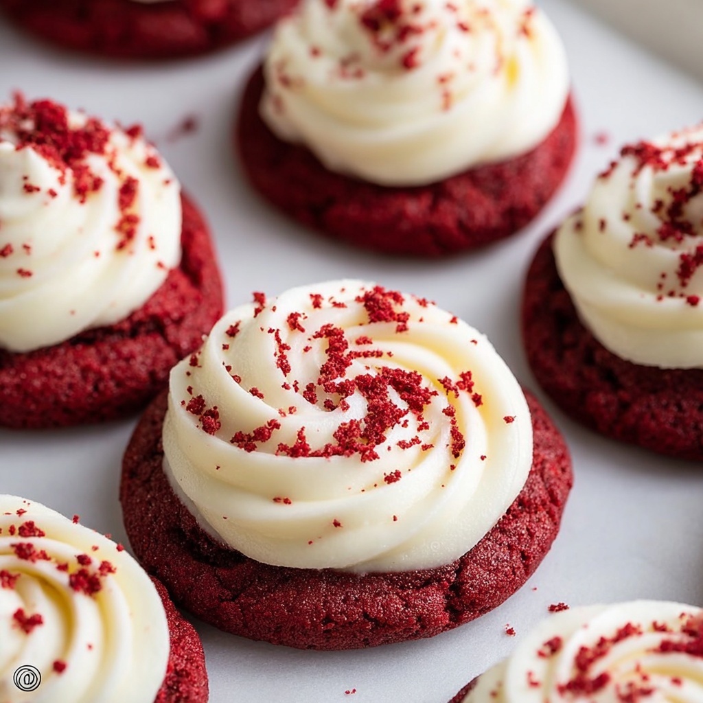 Frosted Red Velvet Cupcake Cookies Recipe - Recipe Image
