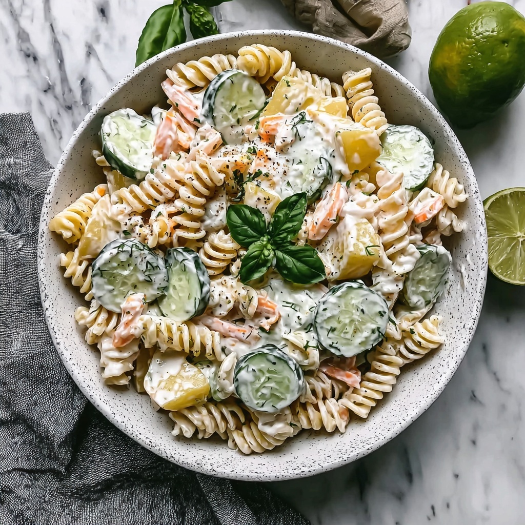 Tzatziki Pasta Salad: A Creamy Twist on Summer Favorites Recipe - Recipe Image