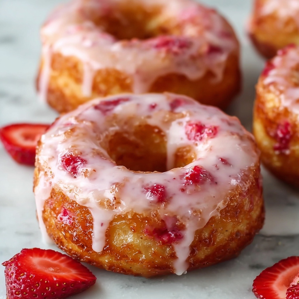 Strawberry Glazed French Crullers Recipe - Recipe Image