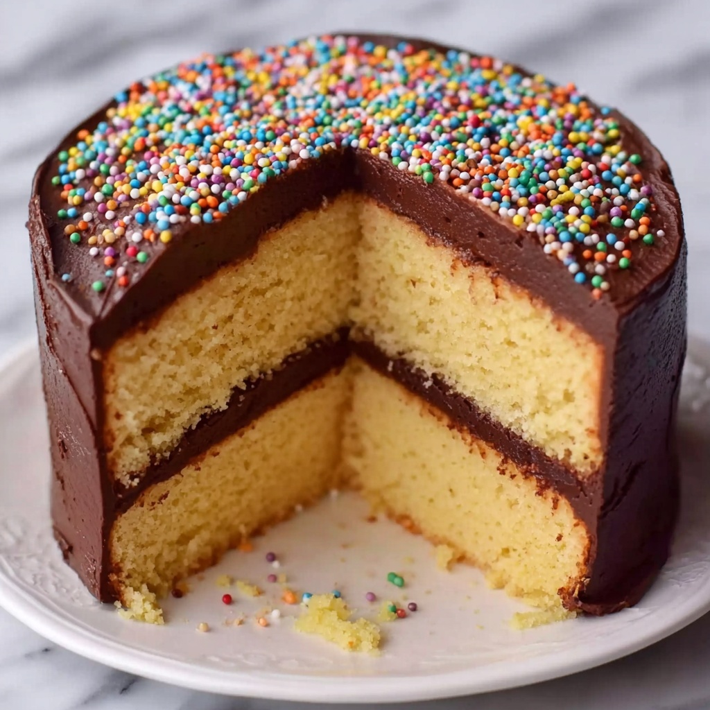 Yellow Layer Cake with Chocolate Frosting Recipe - Recipe Image
