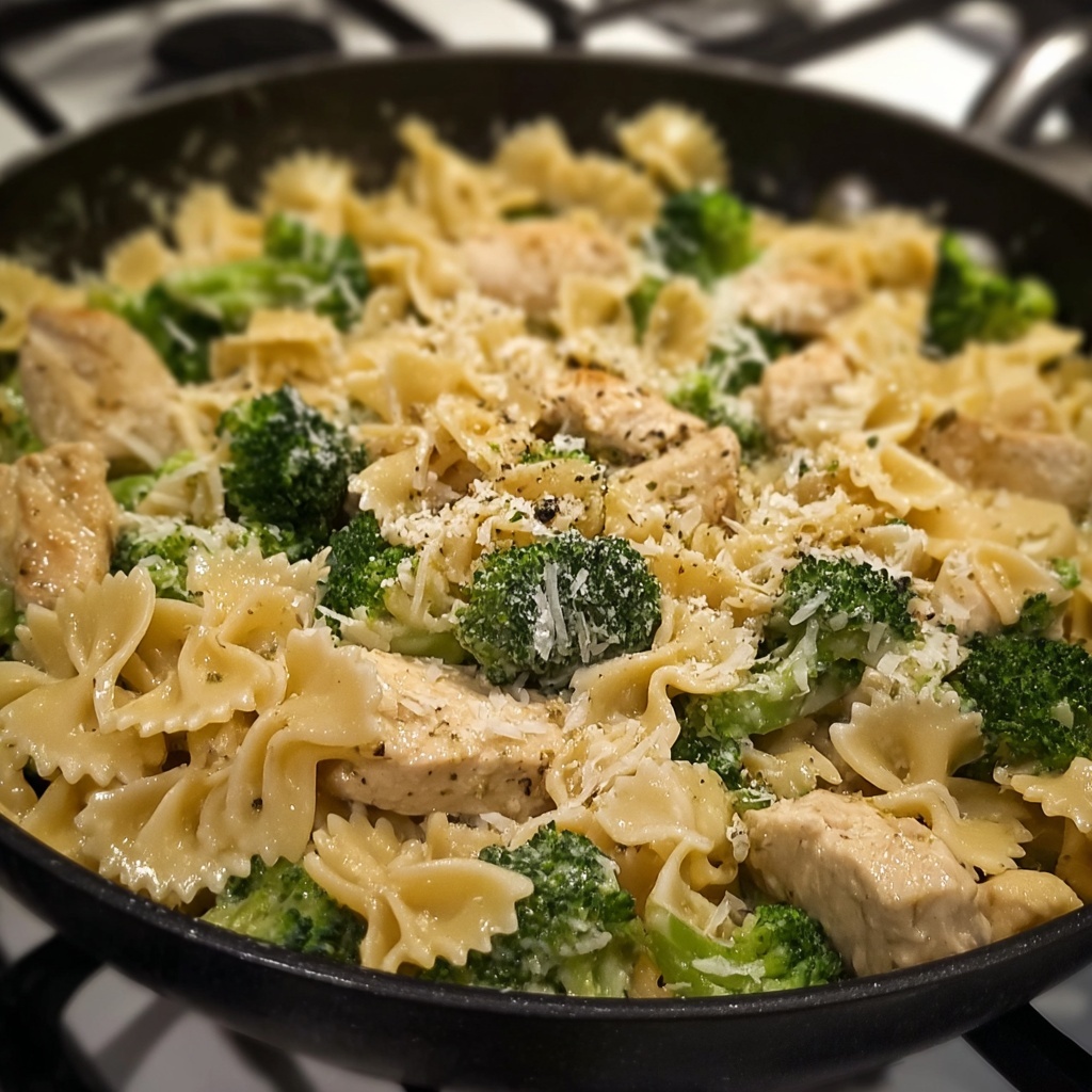 Cheesy Garlic Chicken and Broccoli Pasta Recipe - Recipe Image