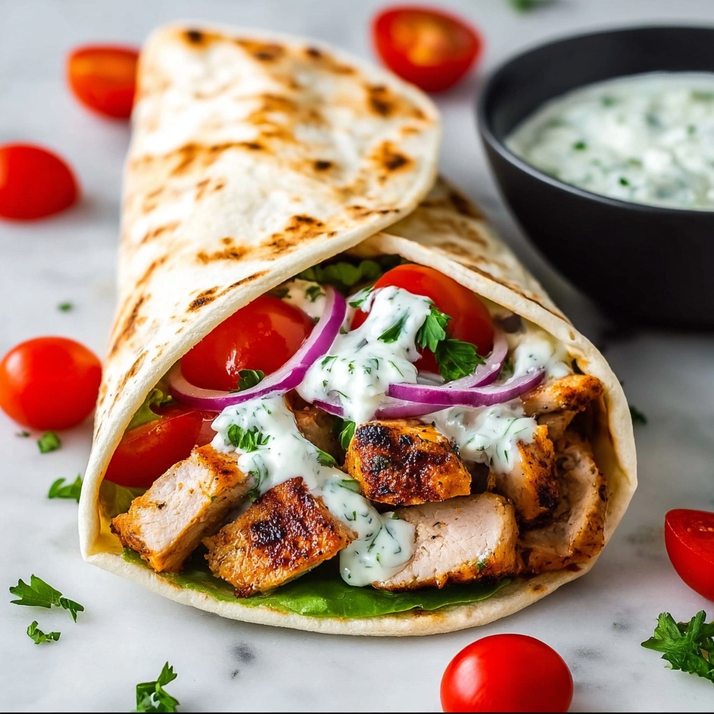 Chicken Gyros with Tzatziki and Fresh Veggies Recipe - Recipe Image