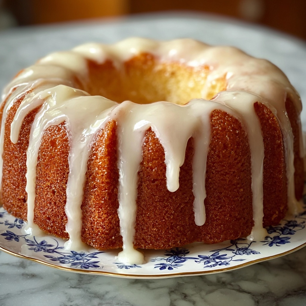 Vanilla Buttermilk Pound Cake with Cream Cheese Glaze Recipe - Recipe Image