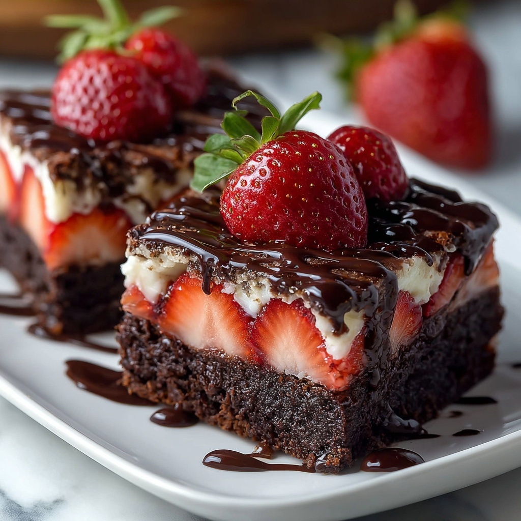 Chocolate Covered Strawberry Brownies Recipe - Recipe Image