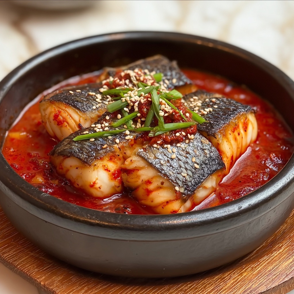 Korean Spicy Braised Mackerel Recipe - Recipe Image