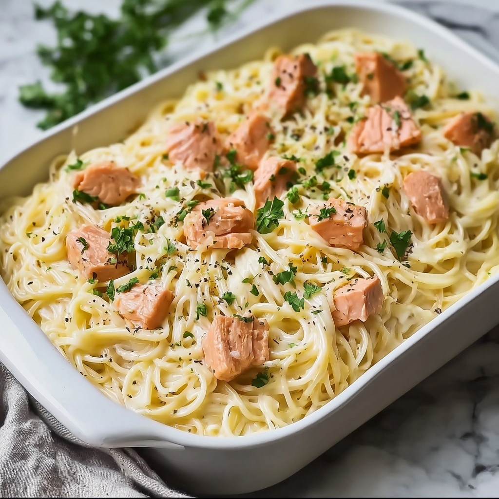 Creamy Smoked Salmon Linguine: Quick Family-Friendly Delight Recipe - Recipe Image