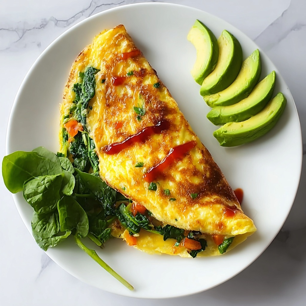 Loaded Breakfast Omelette with Vegetables, Spam, and Cheese Recipe - Recipe Image
