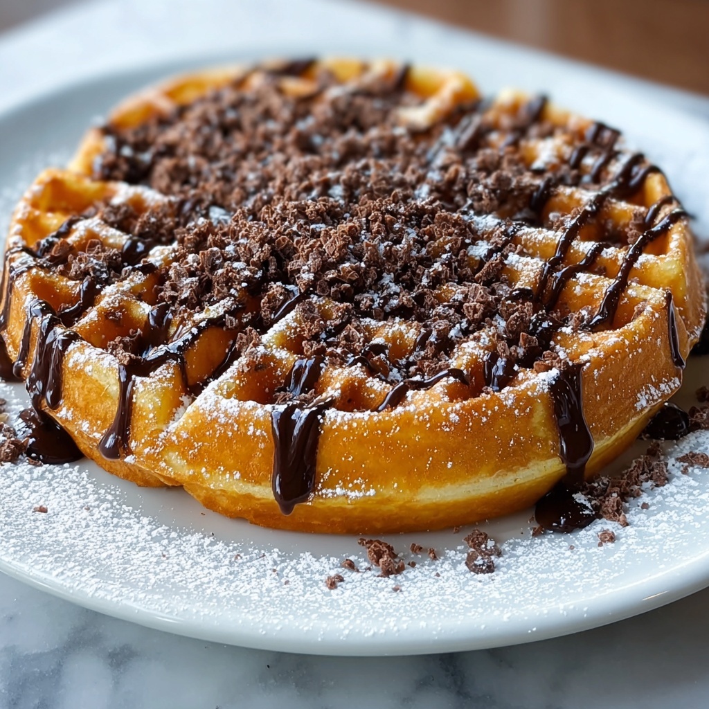 Crispy Homemade Funnel Cake with Chocolate Drizzle Recipe - Recipe Image