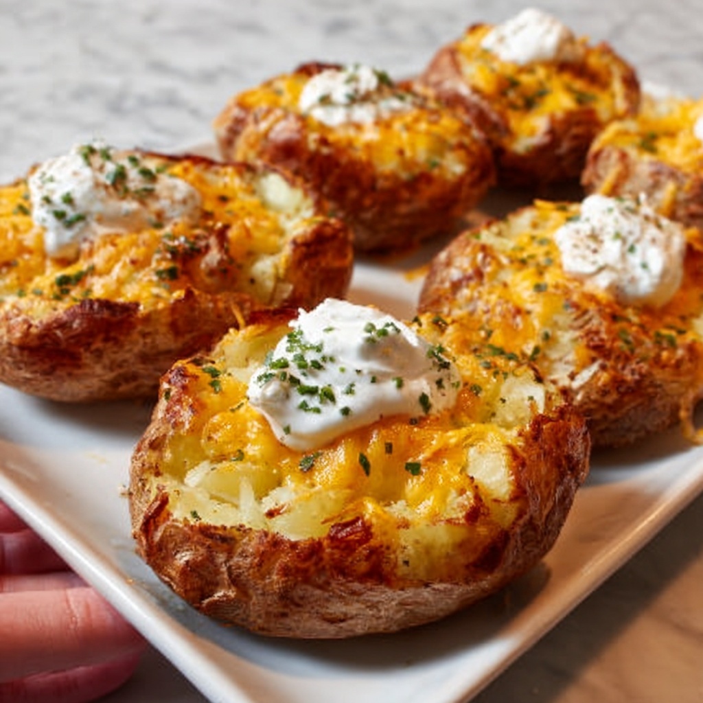 Easy and Cheesy Ranch Baked Potatoes Recipe - Recipe Image
