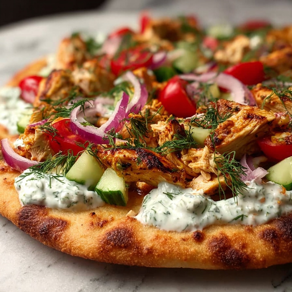 Tzatziki Chicken Naan Pizza Recipe - Recipe Image