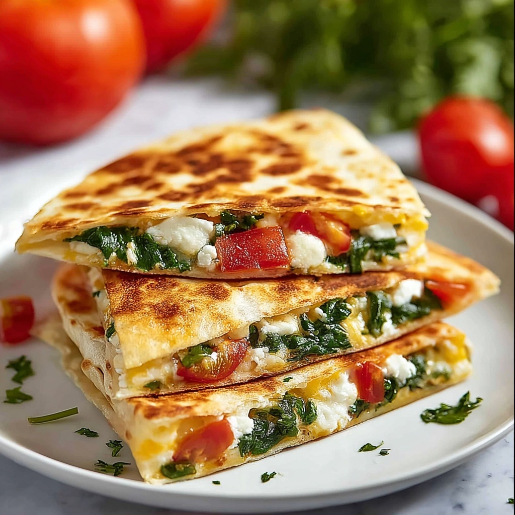 Spinach Feta Quesadillas: A Quick & Easy Recipe - Recipe Image