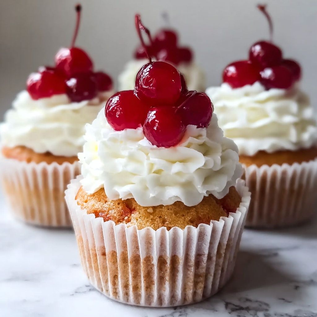 Christmas Cherry Vanilla Cupcakes Recipe - Recipe Image