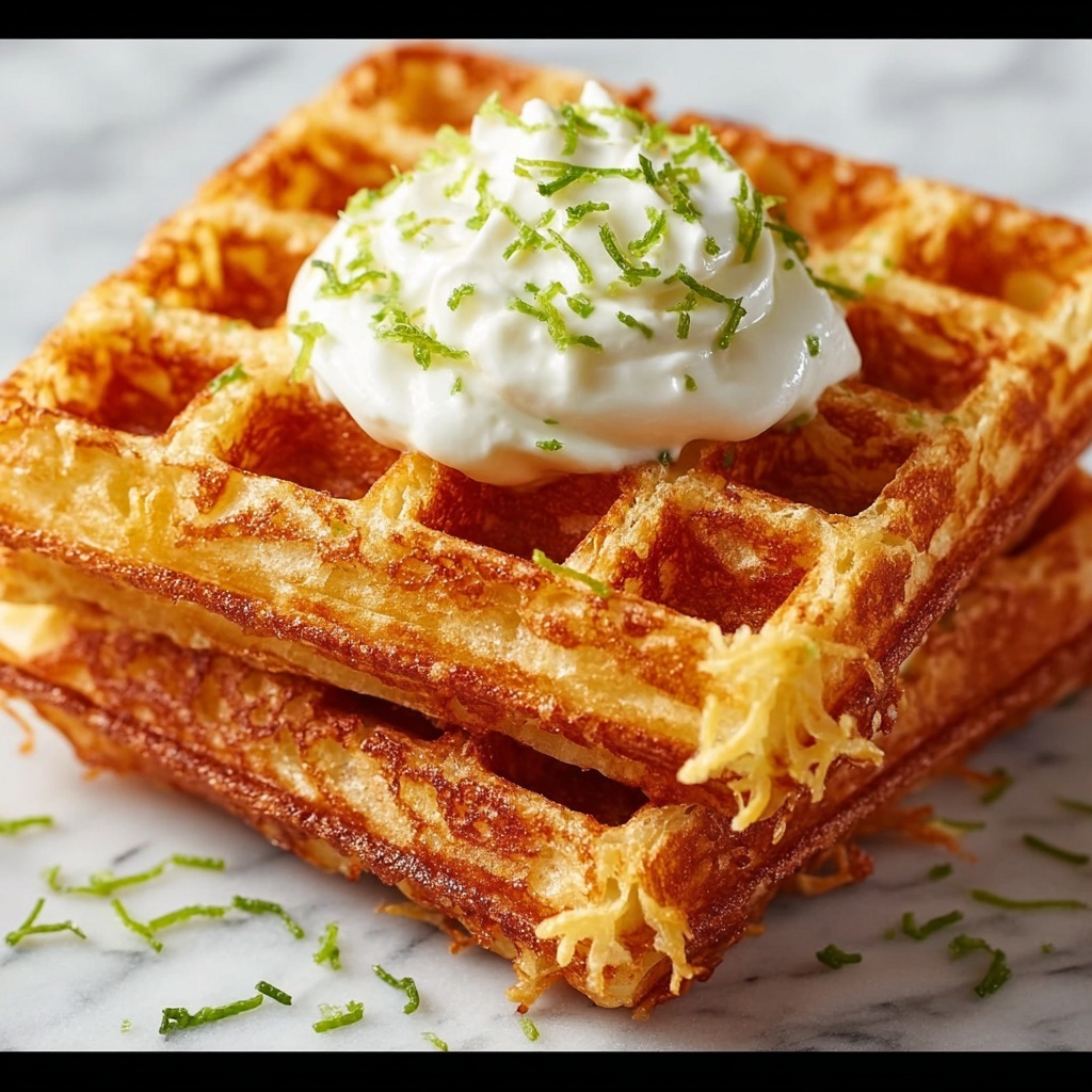 Hash Brown Waffles with Egg and Cheese Recipe - Recipe Image
