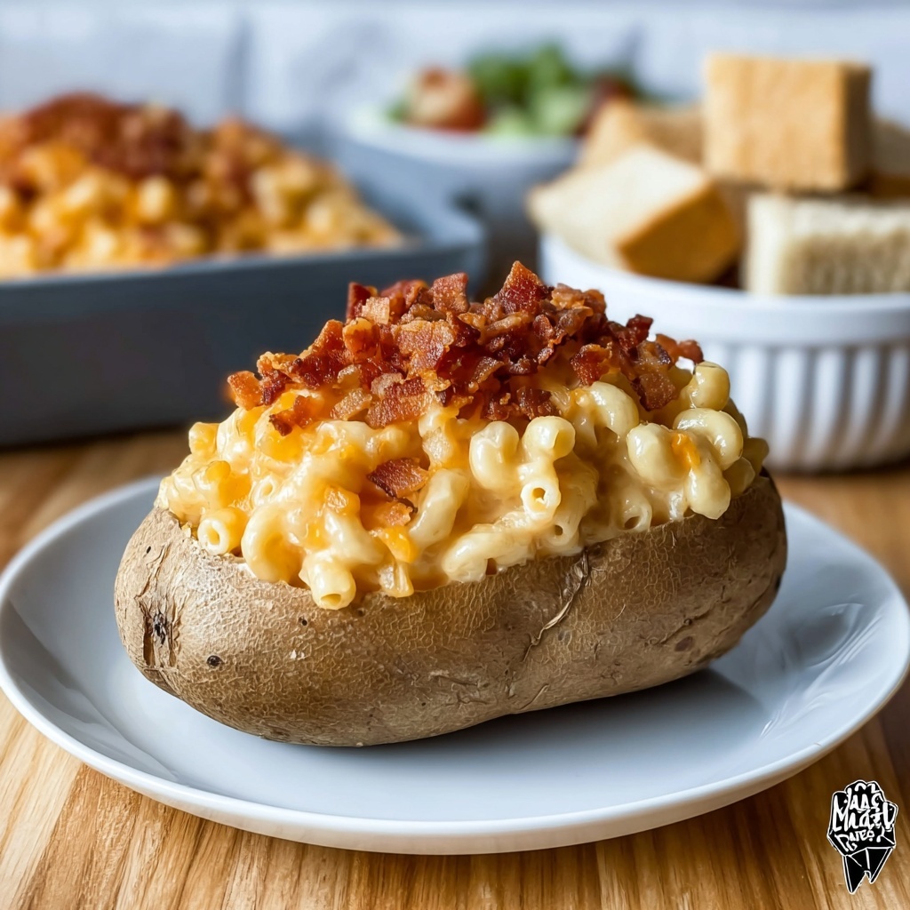 Loaded Mac and Cheese Stuffed Baked Potatoes Recipe - Recipe Image