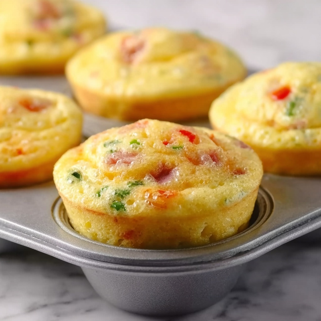 Healthy Breakfast Egg Muffins with Cheddar, Veggies, and Sausage Recipe - Recipe Image