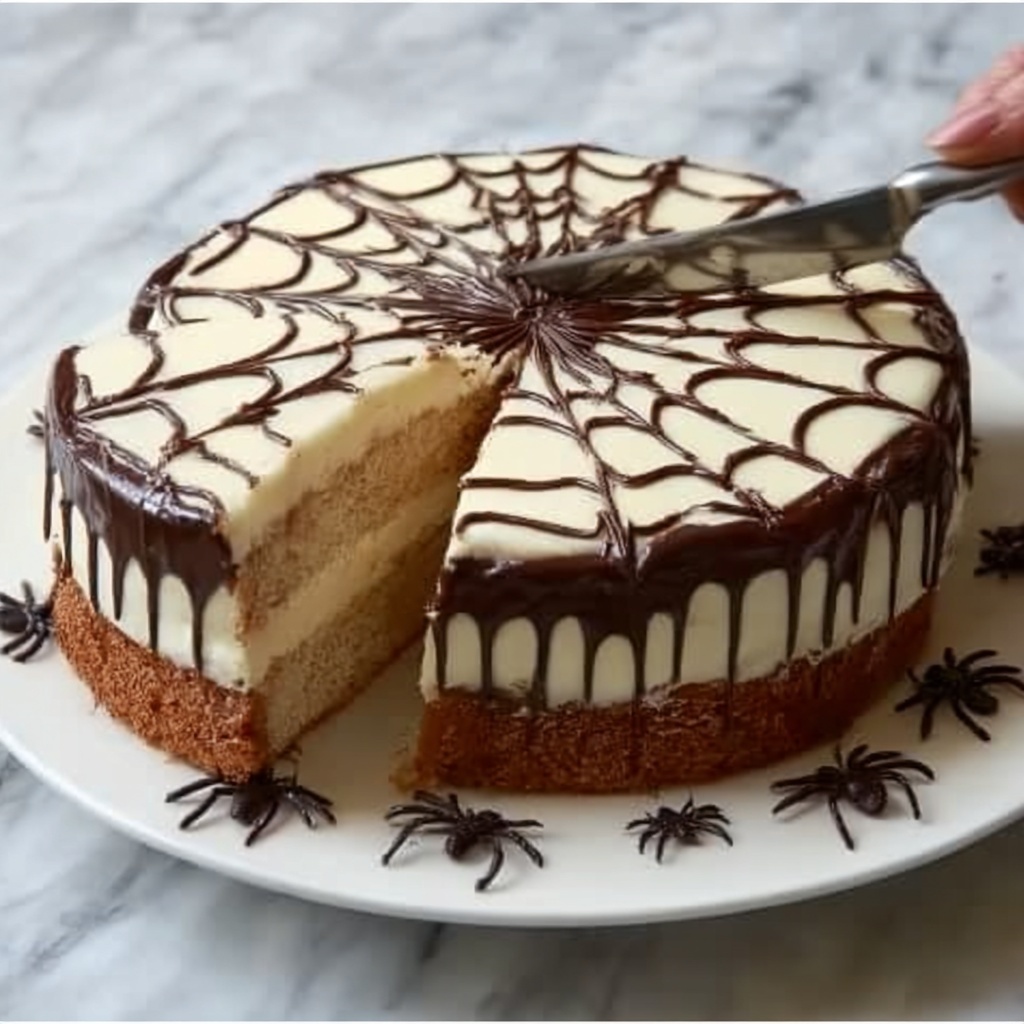 Spider Web Cheesecake Recipe - Recipe Image