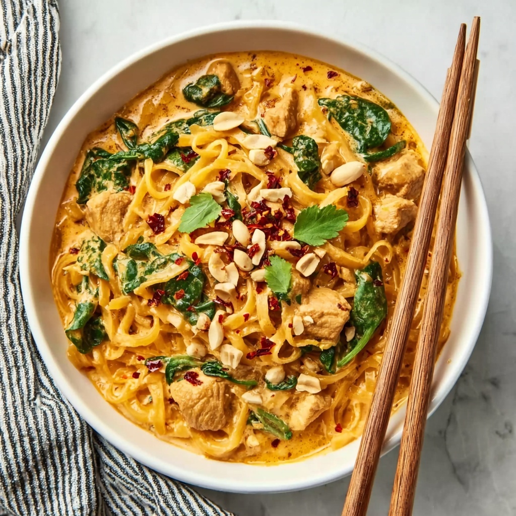Sweet & Spicy Hot Chili Chicken Noodles with Basil Recipe - Recipe Image