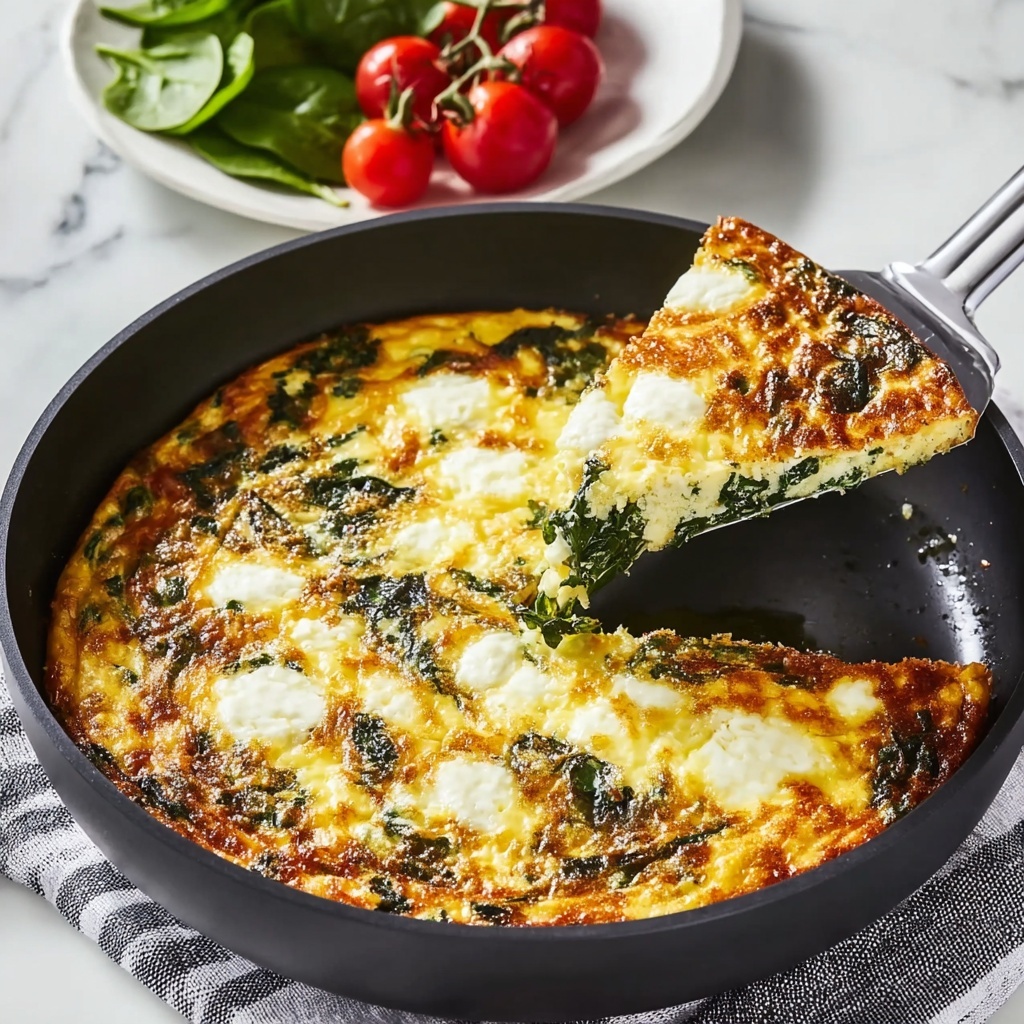 Savory Spinach Frittata with Goat Cheese and Sun-Dried Tomatoes Recipe - Recipe Image