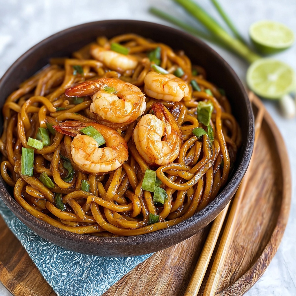 Savory Shrimp Yaki Udon in 20 Minutes Recipe - Recipe Image