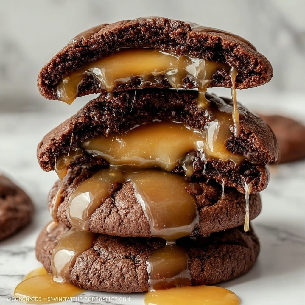 Salted Caramel Chocolate Cookies Recipe - Recipe Image
