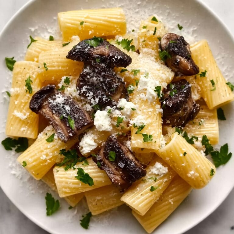Garlic Butter Steak Tips with Cheesy Rigatoni Recipe