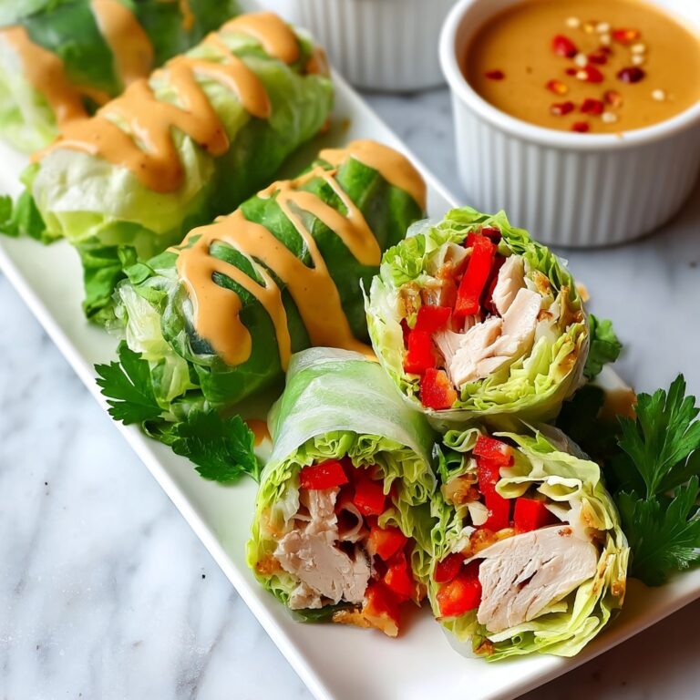 Napa Cabbage Summer Rolls with Chicken & Spicy Peanut Sauce Recipe