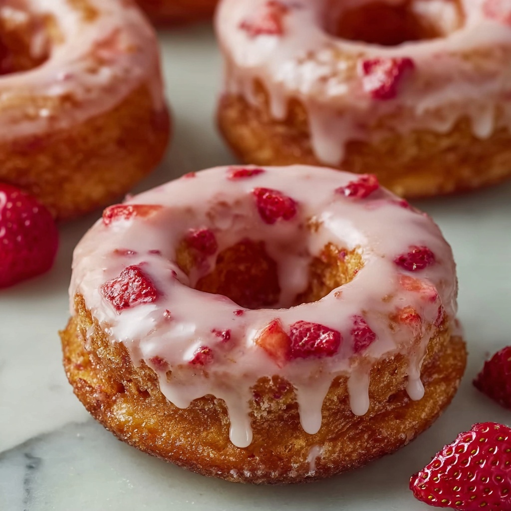 Strawberry Glazed French Crullers Recipe - Recipe Image