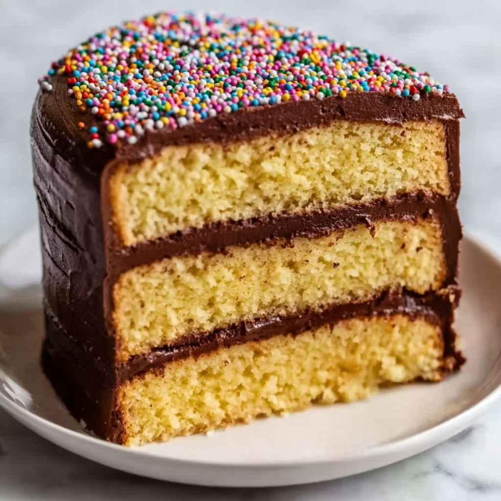 Yellow Layer Cake with Chocolate Frosting Recipe - Recipe Image