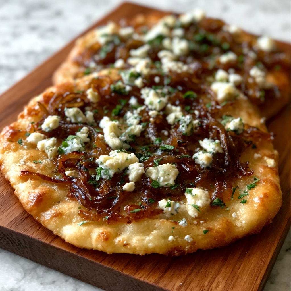 Caramelized Onion & Feta Flatbreads Recipe - Recipe Image
