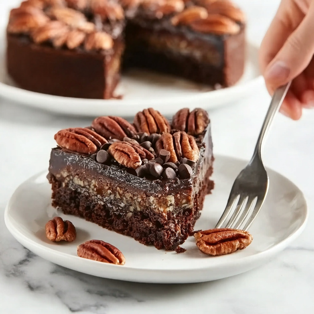 Gooey Chocolate Pecan Cake Recipe - Recipe Image