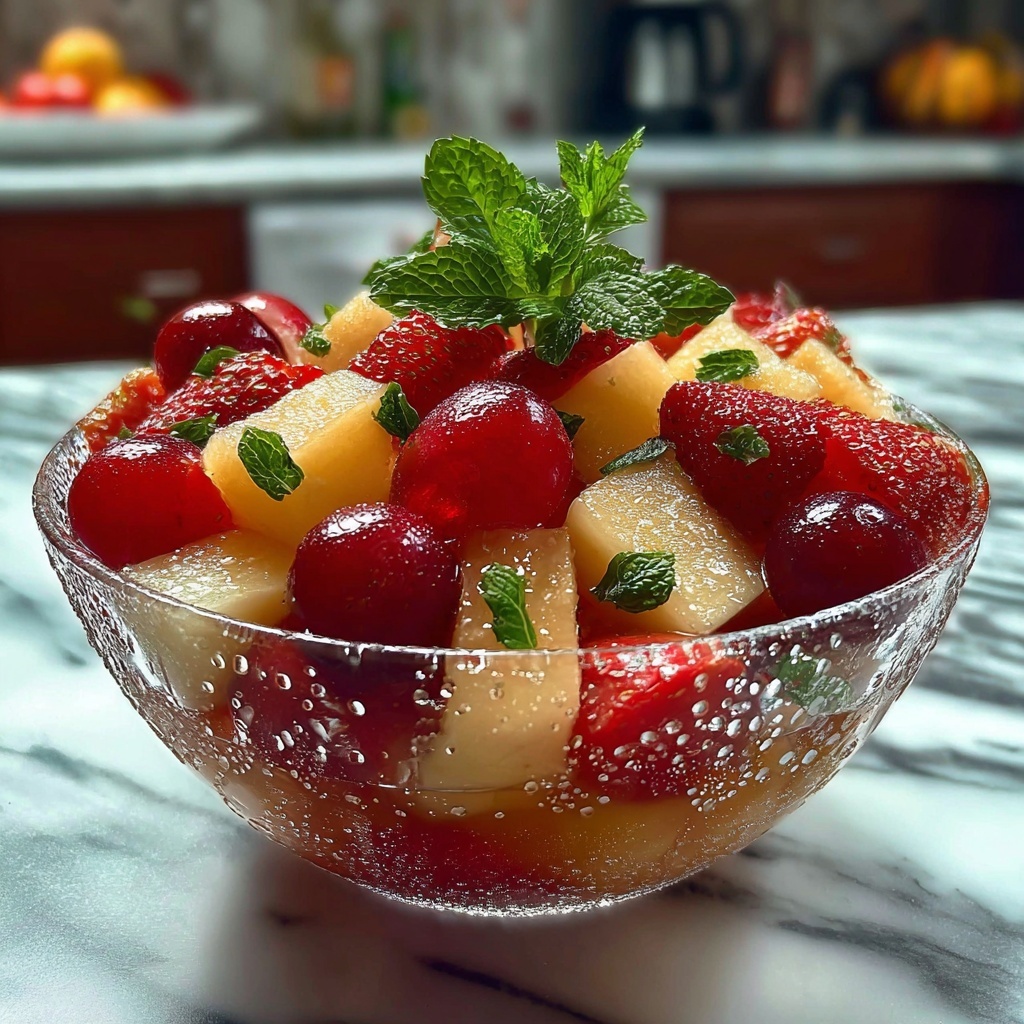 Summer Peach Fruit Salad with Honey-Lime Dressing and Optional Toppings Recipe - Recipe Image