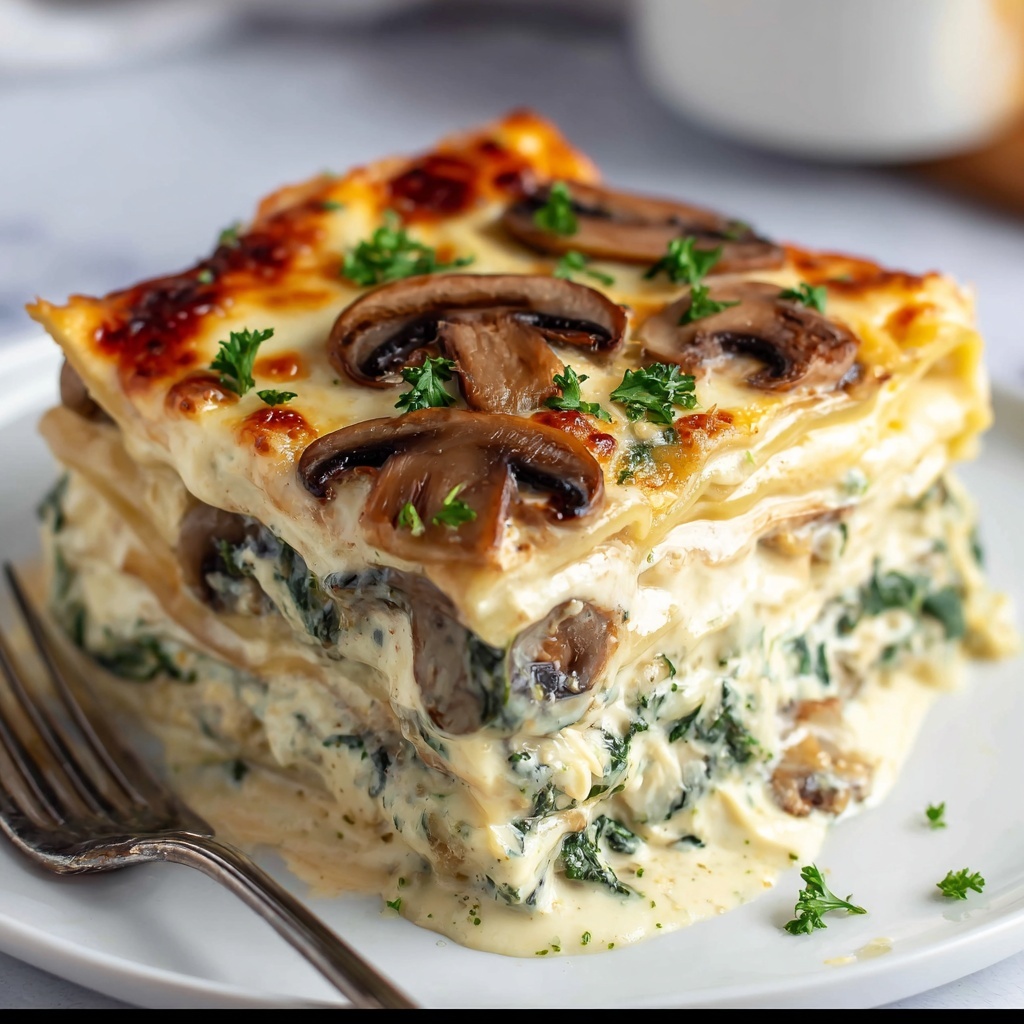 Spinach and Mushroom Lasagna Recipe - Recipe Image