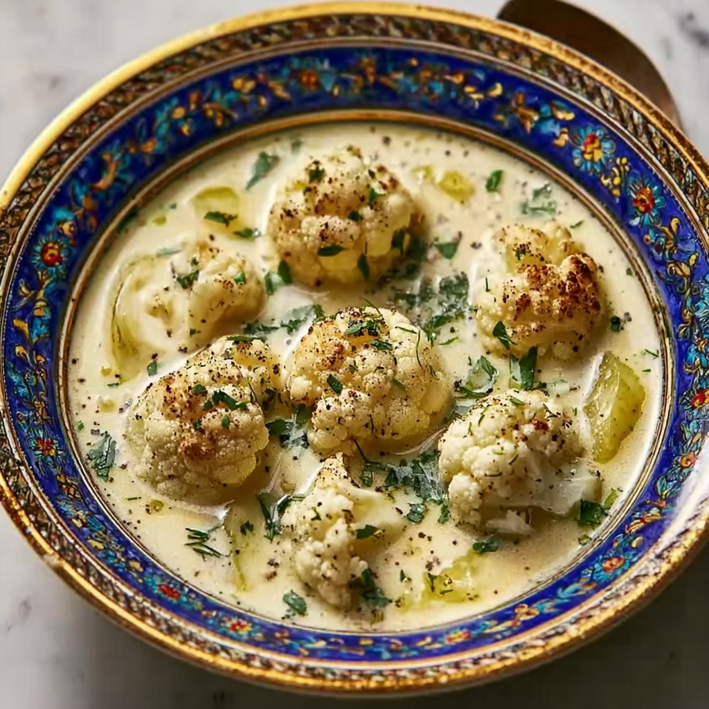 Mediterranean-Style Roasted Cauliflower Soup Recipe - Recipe Image
