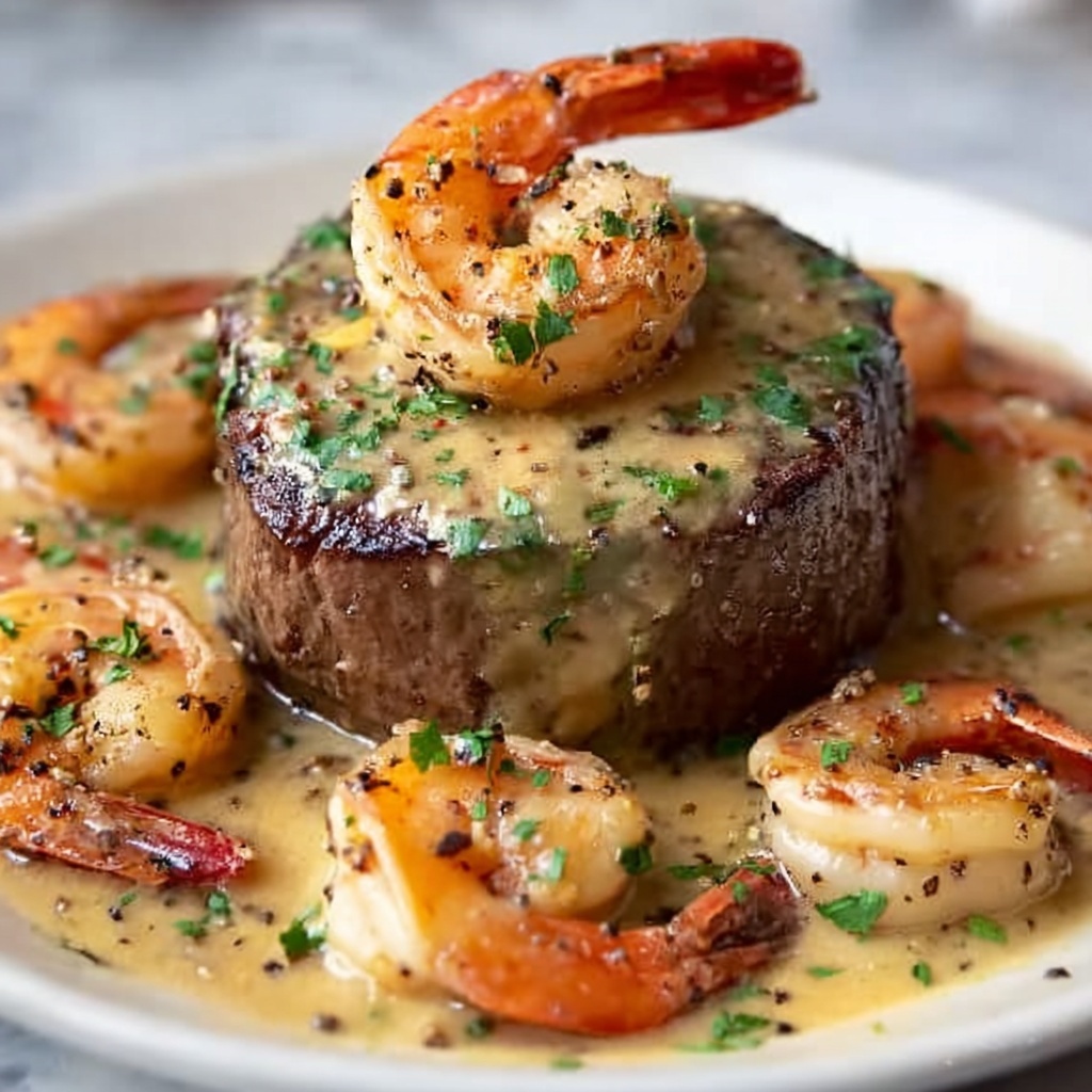 Filet Mignon with Shrimp and Lobster Cream Sauce Recipe - Recipe Image