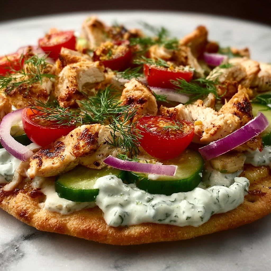 Tzatziki Chicken Naan Pizza Recipe - Recipe Image