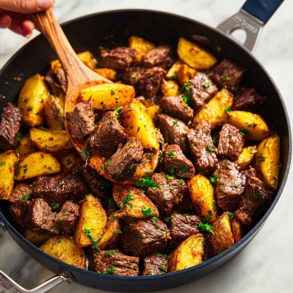 Garlic Butter Steak Bites and Potatoes Recipe - Recipe Image