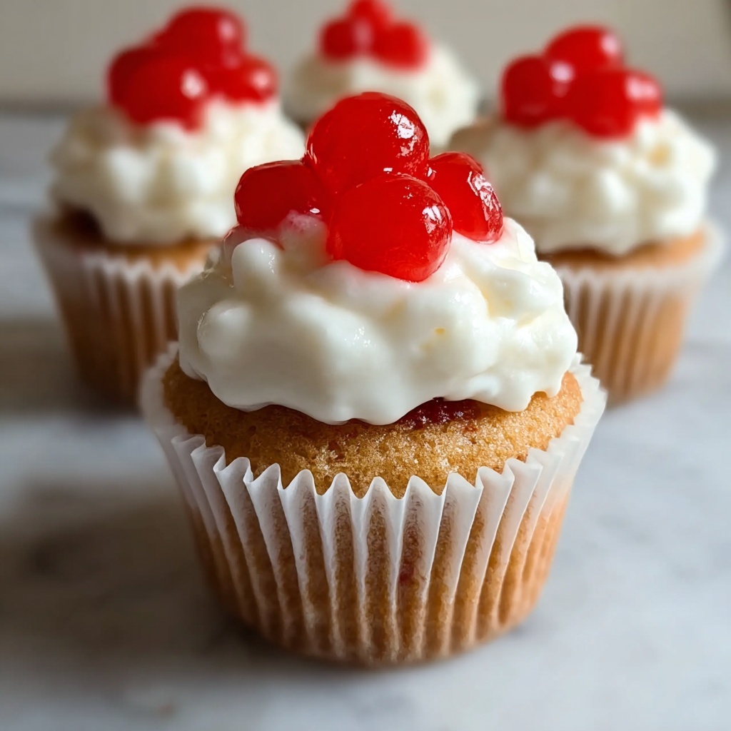 Christmas Cherry Vanilla Cupcakes Recipe - Recipe Image
