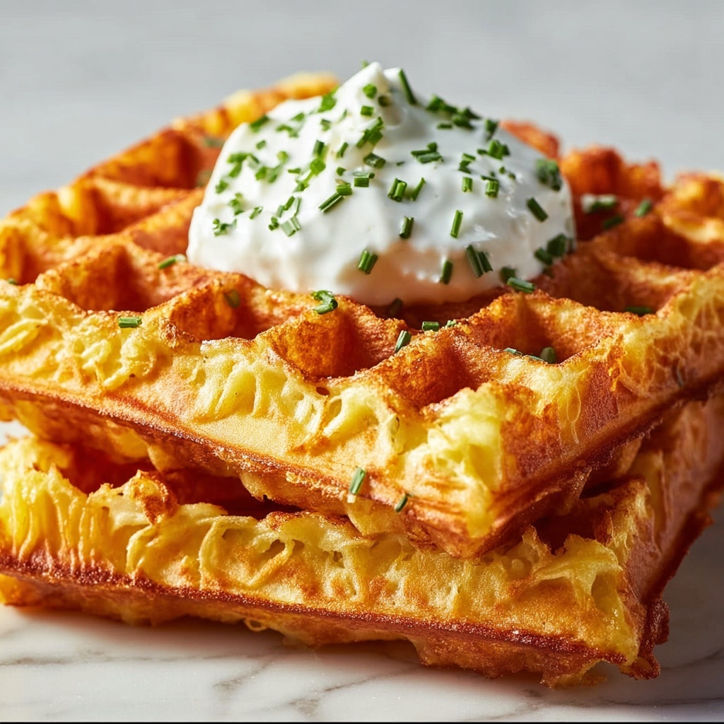 Hash Brown Waffles with Egg and Cheese Recipe - Recipe Image