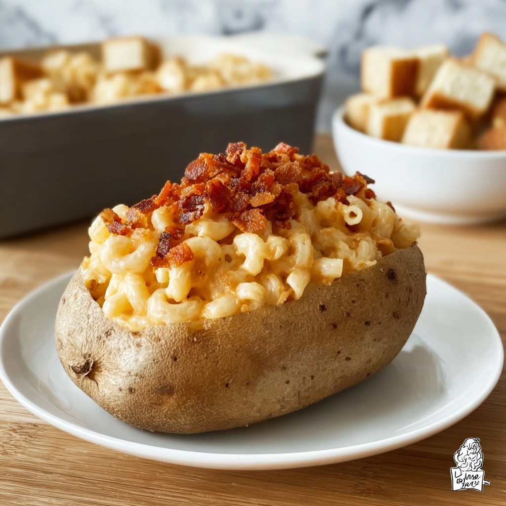 Loaded Mac and Cheese Stuffed Baked Potatoes Recipe - Recipe Image