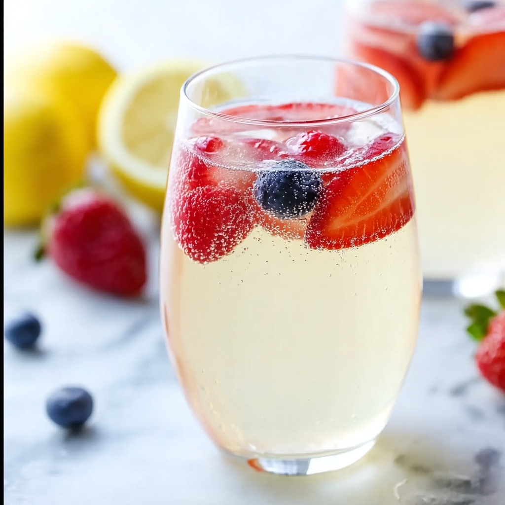 Moscato Punch with Pink Lemonade and Raspberries Recipe - Recipe Image