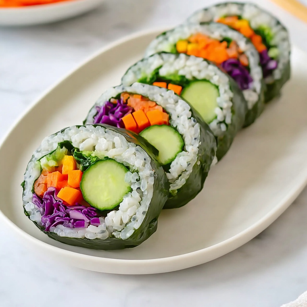 Stuffed Cucumber Veggie Sushi Recipe - Recipe Image