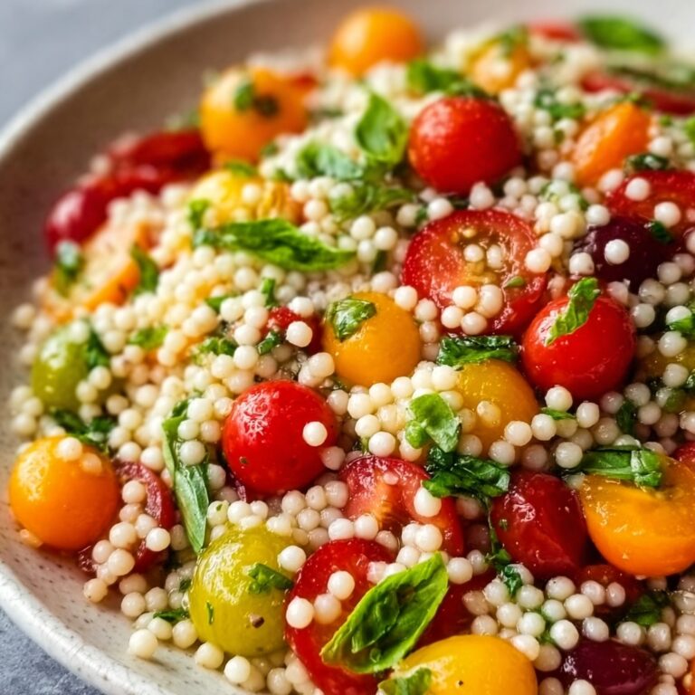 Cherry Tomato Couscous Salad with Roasted Tomatoes, Feta, and Fresh Herbs Recipe