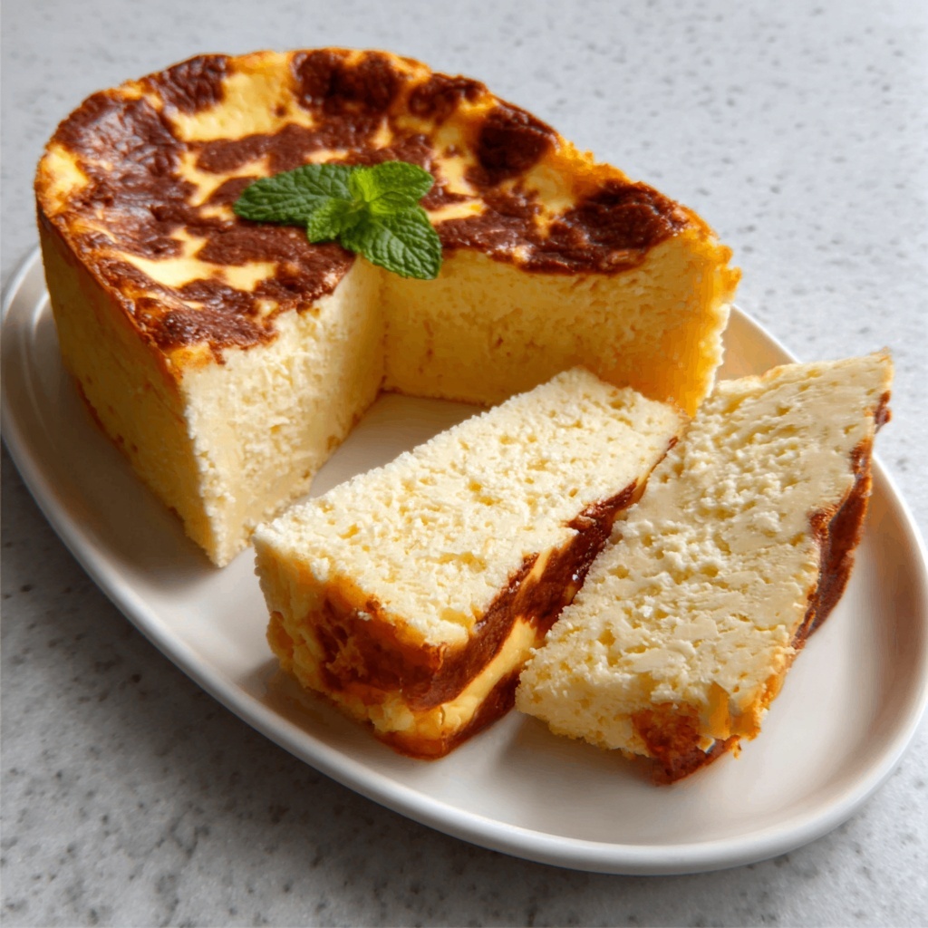 Loaf Pan Basque Cheesecake: A Simple, Creamy Delight Recipe - Recipe Image