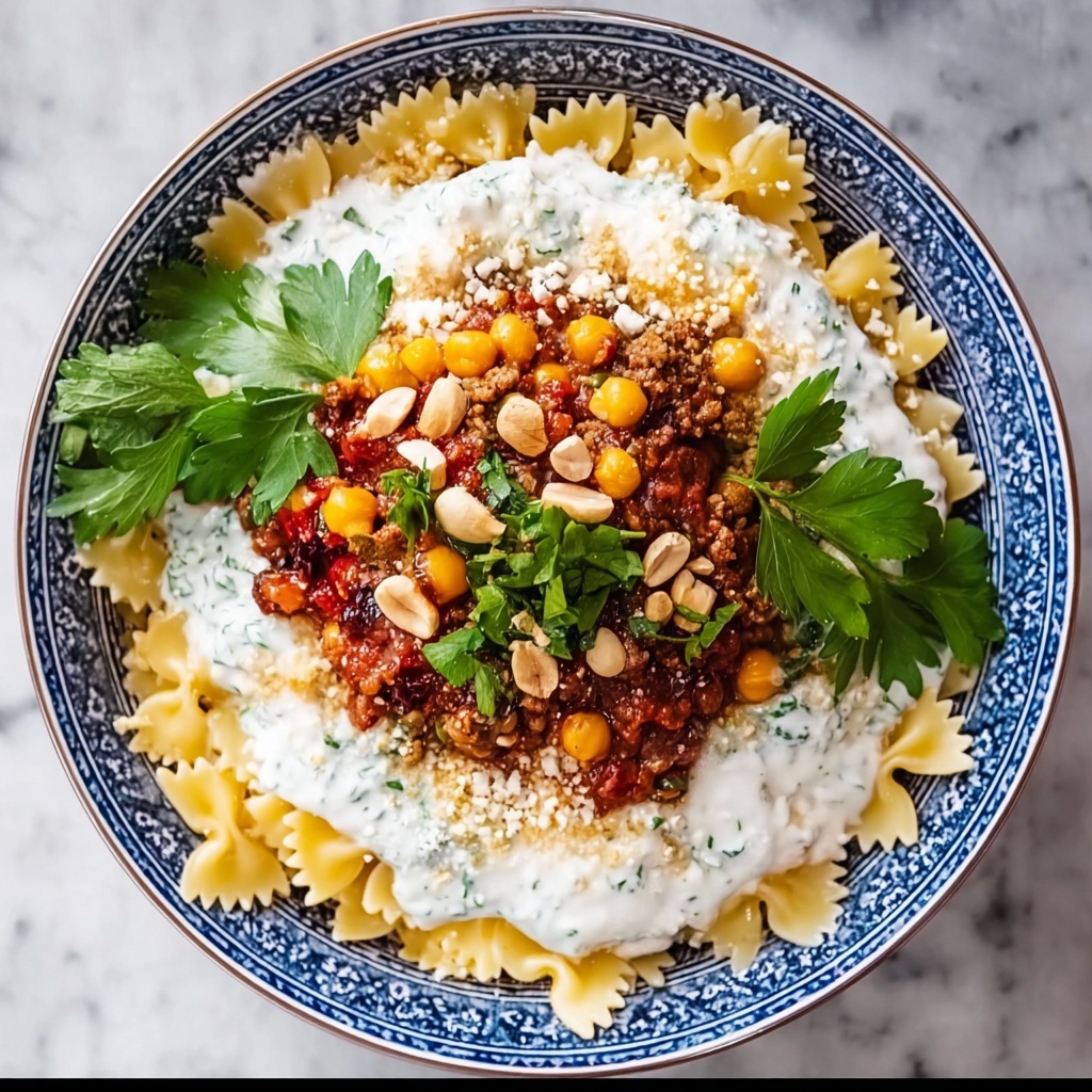 Arabic Pasta with Spiced Ground Meat and Pine Nuts Recipe - Recipe Image