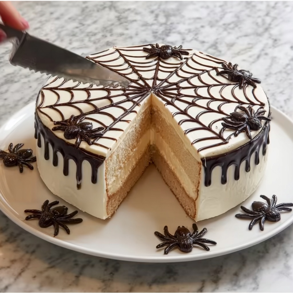 Spider Web Cheesecake Recipe - Recipe Image