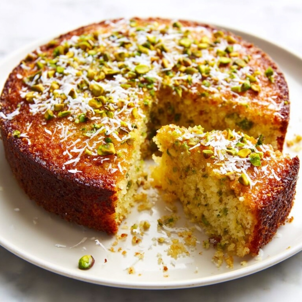 Coconut Pistachio Pudding Cake: 7 Steps to Blissful Indulgence Recipe - Recipe Image