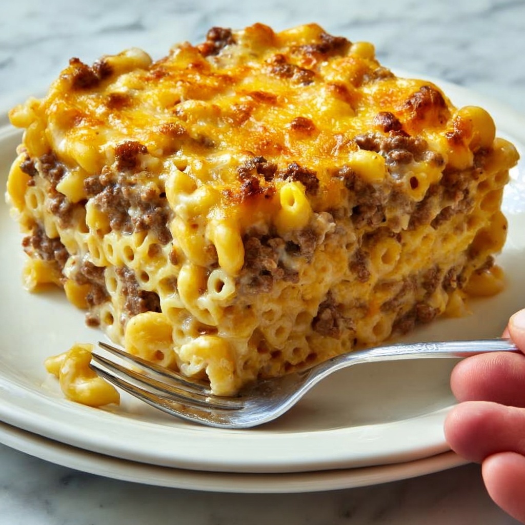 Mac and Cheese Meatloaf Casserole Recipe - Recipe Image