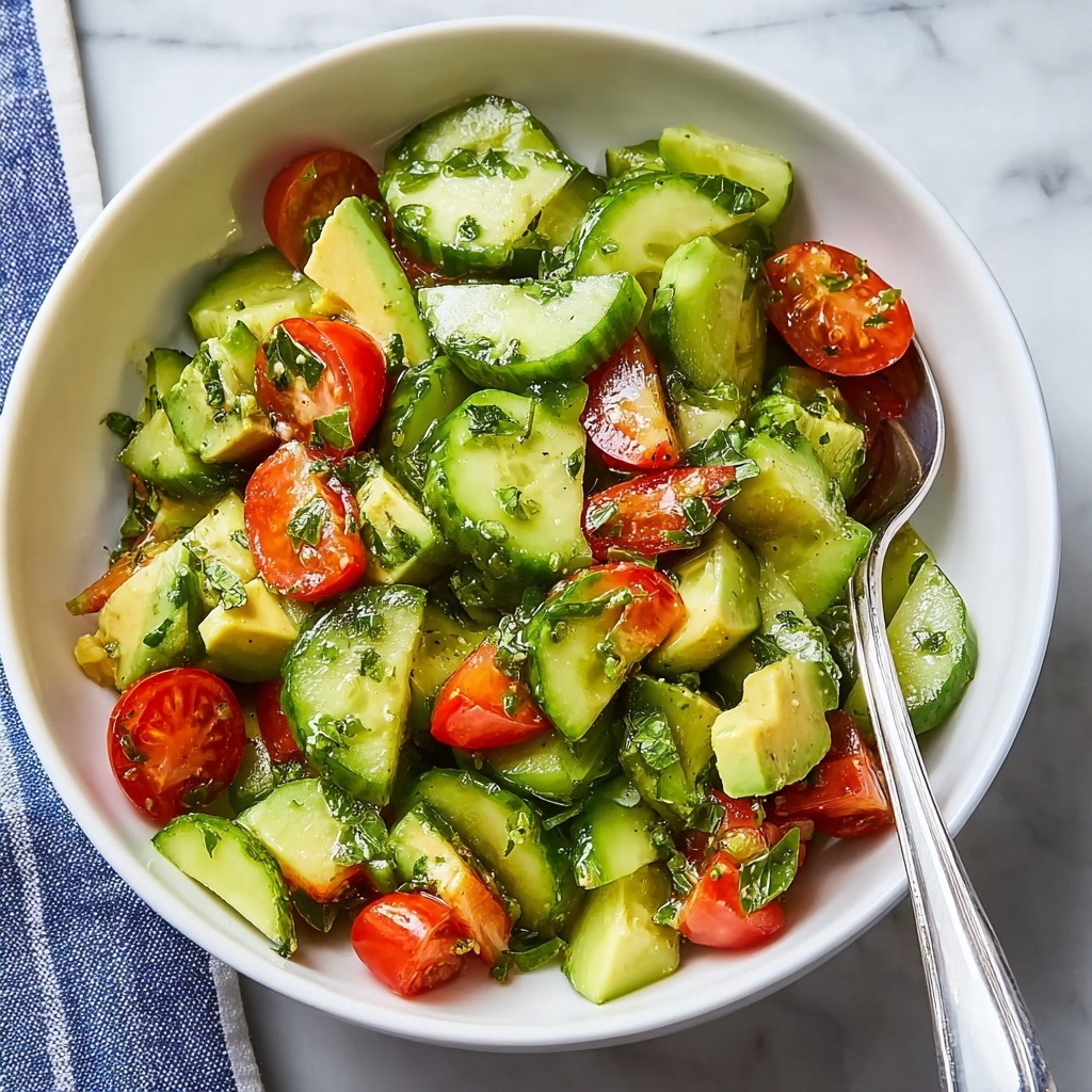 Zesty Cilantro Lime Cucumber Salad with Avocado Bliss Recipe - Recipe Image